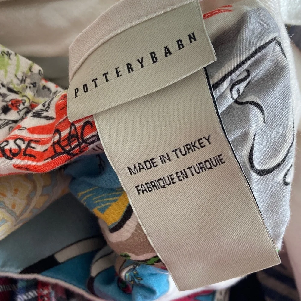 Pottery Barn 100% Cotton Duvet Cover King / Cal King Travel Scarf Collection